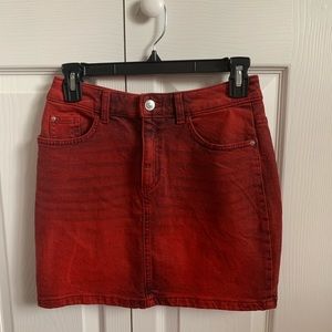 Red denim skirt size 4